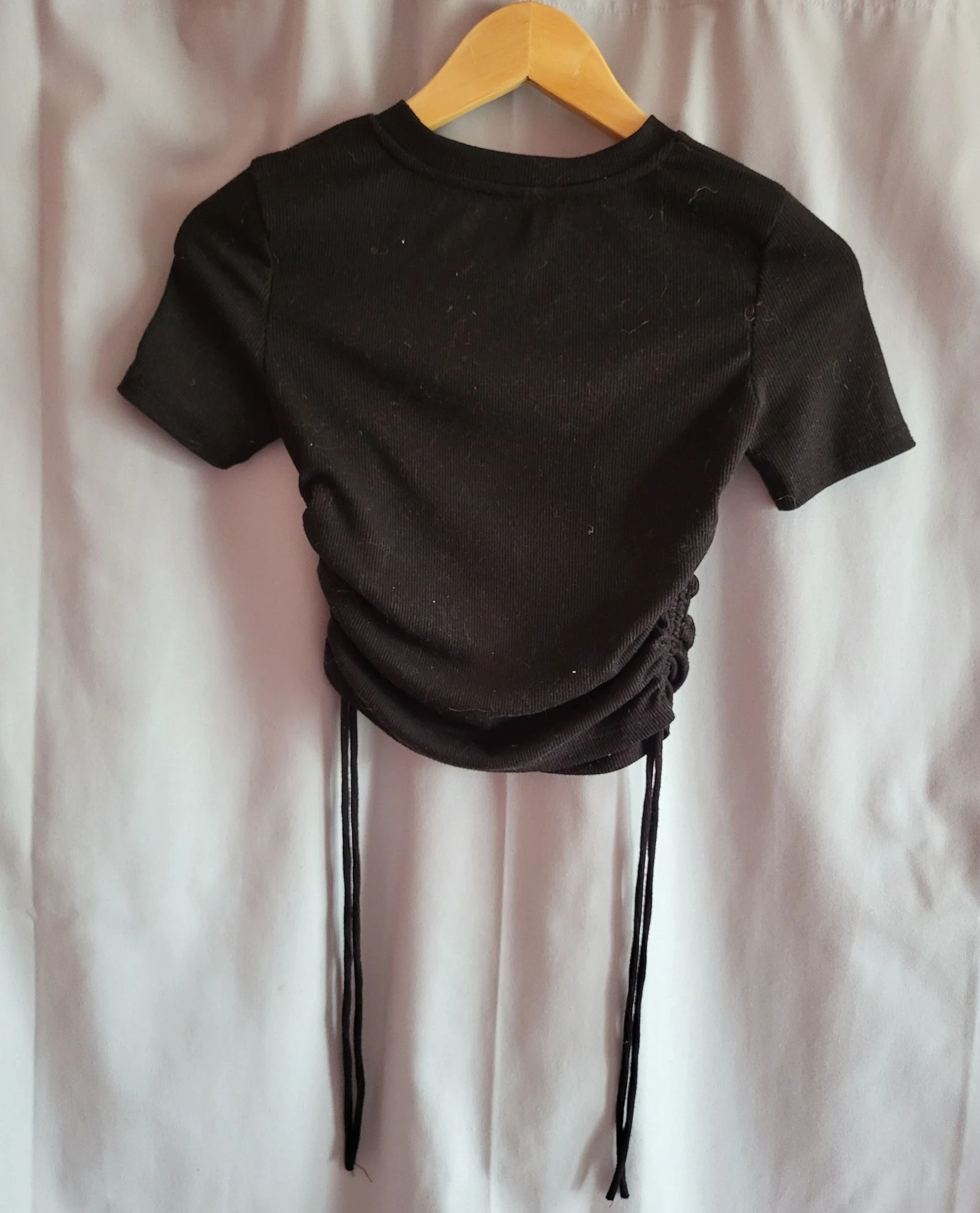 Top court noir ficelles zara – photo 4